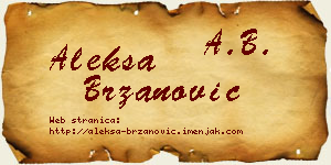 Aleksa Brzanović vizit kartica